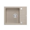 Quadron PETER 116 GraniteQ zlewozmywak granitowy pearl beige (beżowy) 1-komorowy z/o (62x50x20) z syfonem i zaślepką HCQP6250BEZP